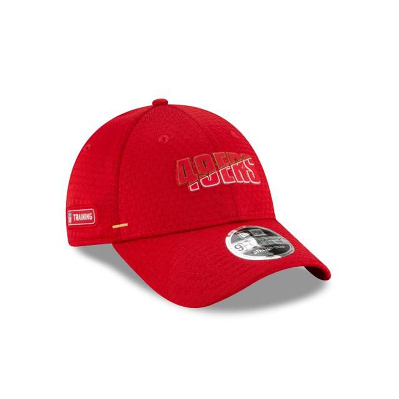 NFL San Francisco 49ers Official Summer Sideline Stretch Snap 9Forty Snapback (PQX6288) - Red New Era Caps